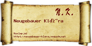 Neugebauer Klára névjegykártya